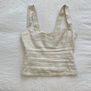 REFORMATION Smocked Corset Top